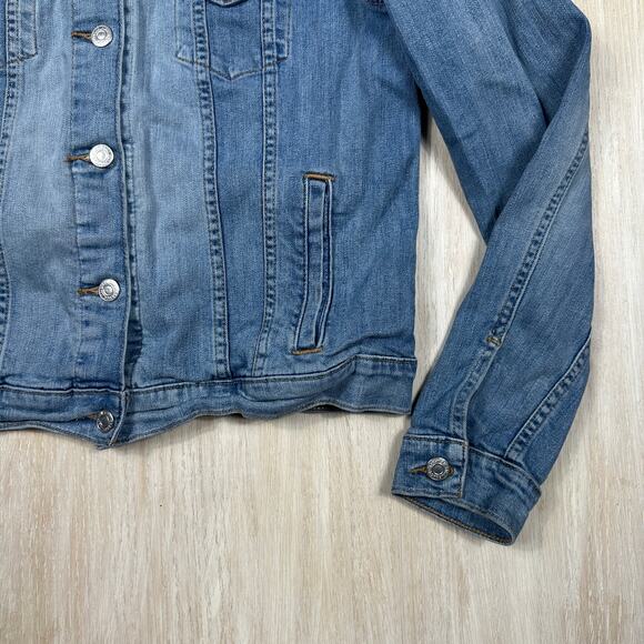 Levi's Denim Trucker Casual Everyday Button Front Fitted Jean Jacket Large - Picture 4 of 15
